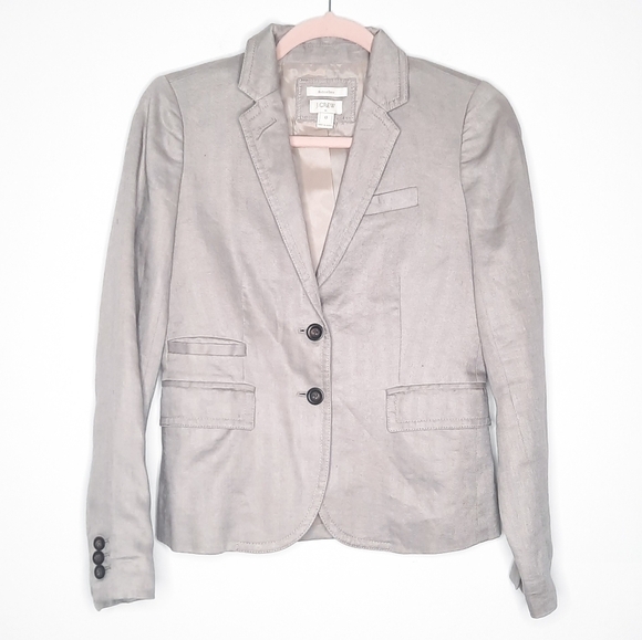 J. Crew Taupe Linen Schoolboy Blazer 0 - Picture 1 of 7